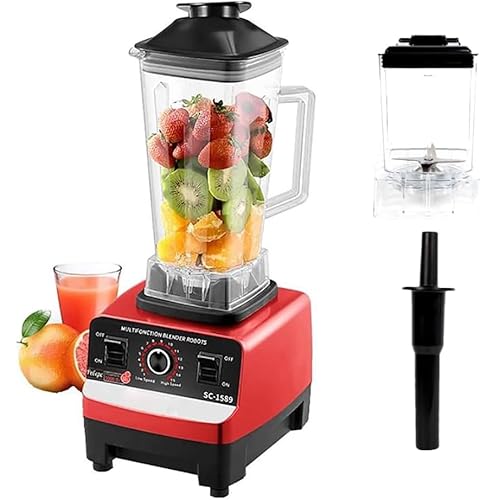 4500W Blender Smoothie Maker, 2L Electric Jug Mixer and Grinder, 6-Blade Steel Cutting Head, with 2 Jugs, for Protein Shake, Smoothies, Fruit, Juice