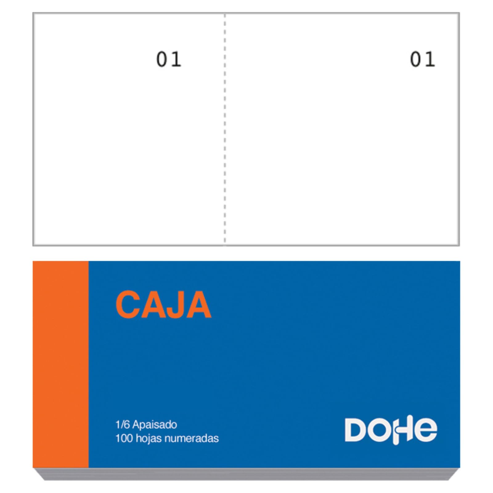 Dohe - Talonarios Vales de Caja (20 uds.) - Tamaño Bolsillo 10x5 cm, 100 Hojas Blancas Numeradas y Microperforadas, Blocs para Rifas, Concursos, Lotería, Taquillas, Material de Oficina