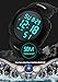 PASOY Unisex Simple Outdoor Sports Watch Big Dial Digital Light Swim Waterproof Rubber Band Alarm Black LED Watches for Mens and Women 50MM