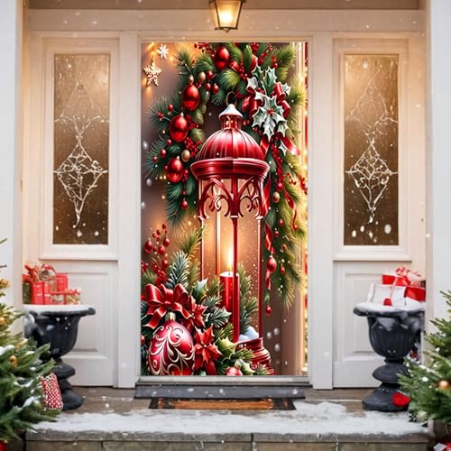 2025 Weihnachten Haustür Dekoration Weihnachten Elastische Stoff...