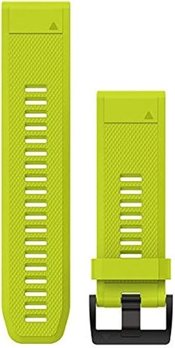 Vista 75 de Garmin Correa de reloj Quickfit Amp Amarillo Silicona,Cuero negro,Silicona negra,gris carbón,Banda de titanio DLC gris carbón,castaño cuero,Silicona