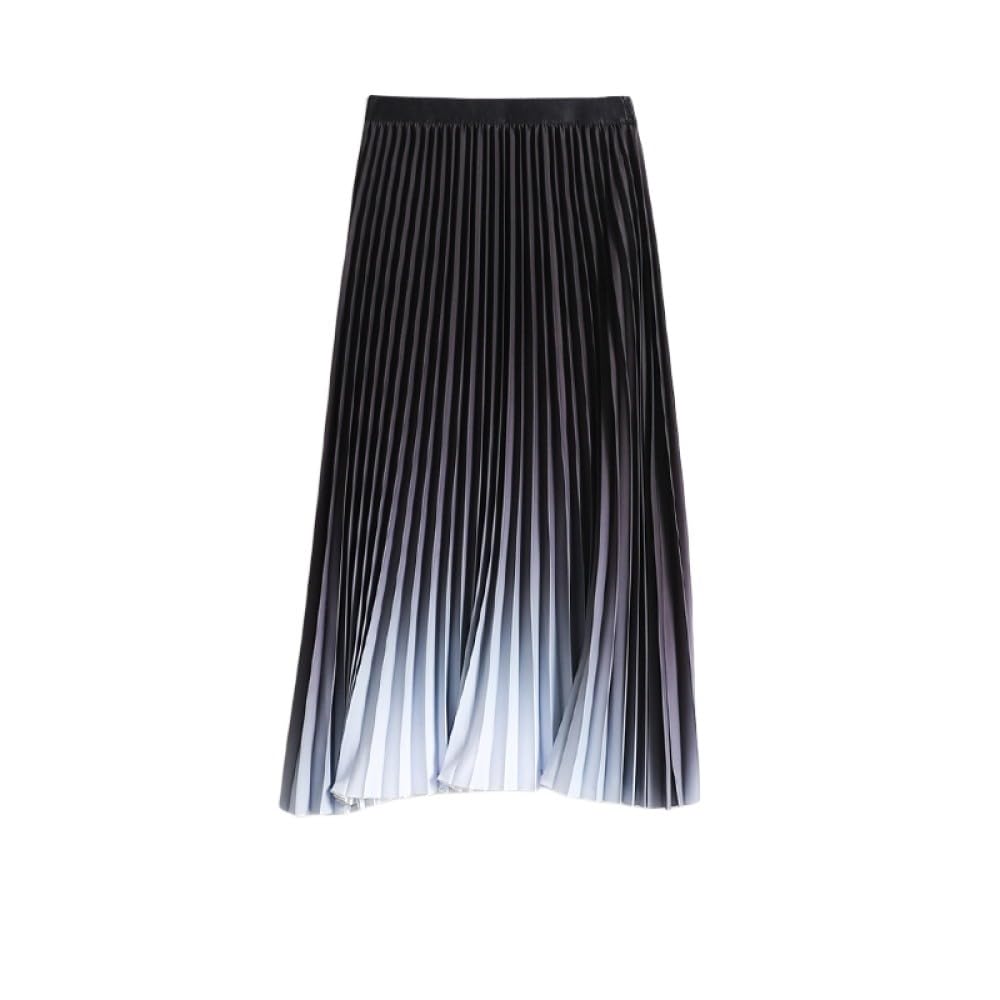 Gonne da Donna,Gonna A Pieghe Moda Sfumata Nera da Donna Elastico A Vita Alta Gonna Longuette retrò Misteriosa Elegante A-Line Altalena Gonne Lunghe Increspate per Ragazze Signore