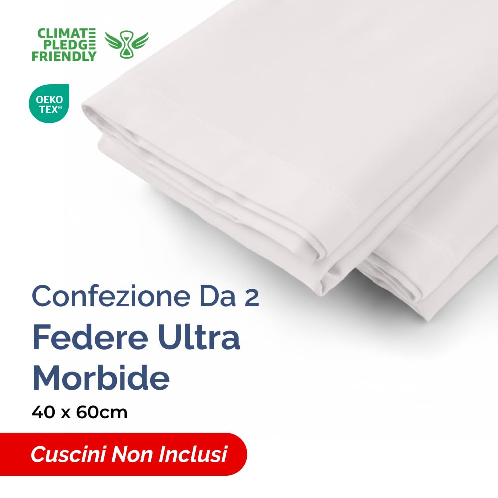 Federa 40x60 Grigio chiaro - Set da 2 - Federe in Microfibra di Alta Qualità - Morbide, Confortevoli e Lavabili in Lavatrice - Federa 40x60 per Cuscini, 2 Federe Grigio chiaro - OEKO-TEX Certificato