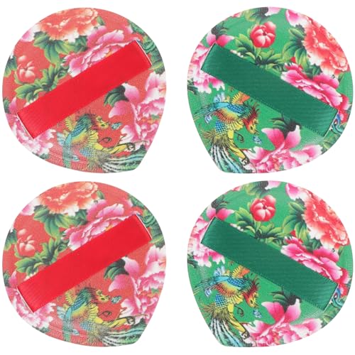 Didiseaon 4Pcs Floral Teardrop Makeup Powder Foundation Applicators for Precise Cosmetic Application Reusable Durable Beauty Tools