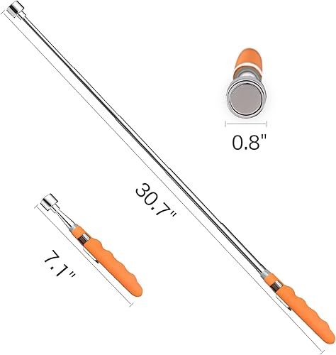 Miniatura 2 de Herramienta de recogida magnética telescópica de 20 libras, barra magnética telescópica extensible de 31 pulgadas, juego de 2, herramientas