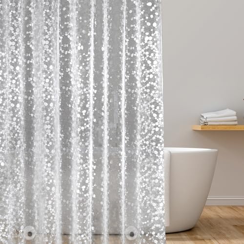 EurCross Rideau de douche, 100 x 200 cm, avec aimant lesté, étroit, imperméable, transparent,...