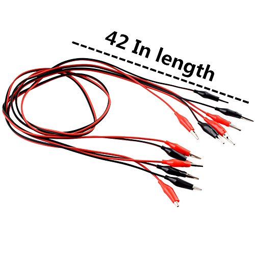 Image of Eiechip Alligator Clips with Wires, 42 Inches Insulated Jumper Wires with Alligator Clips Double-Ended Test Leads, 3 Groups Red & Black for Electrical Testing DIY Circuit Projects