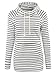 Liu & Qu Womens Nursing Hoodie Long Sleeves Sweatshirt Breastfeeding Layered Top Pocket Casual Clothes Black White Stripe