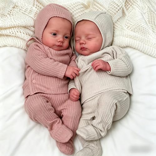 Muñecas Reborn Gemelos Anano 18 pulg Realistas Bebés miniatura 4