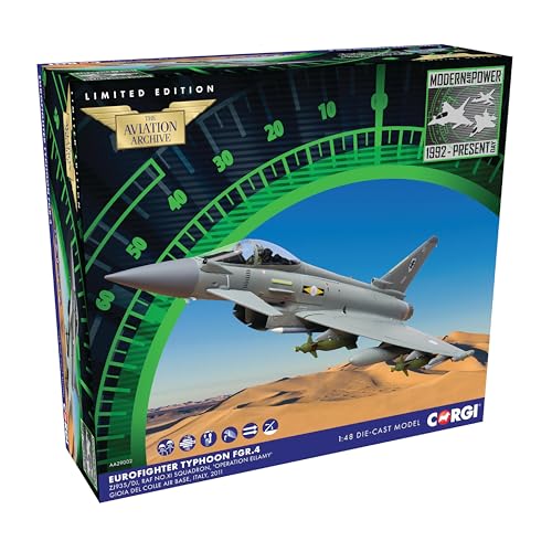 Corgi Diecast Eurofighter Typhoon FGR. Operation Ellamy 1:48 RAF Modern Military Jet Aircraft...