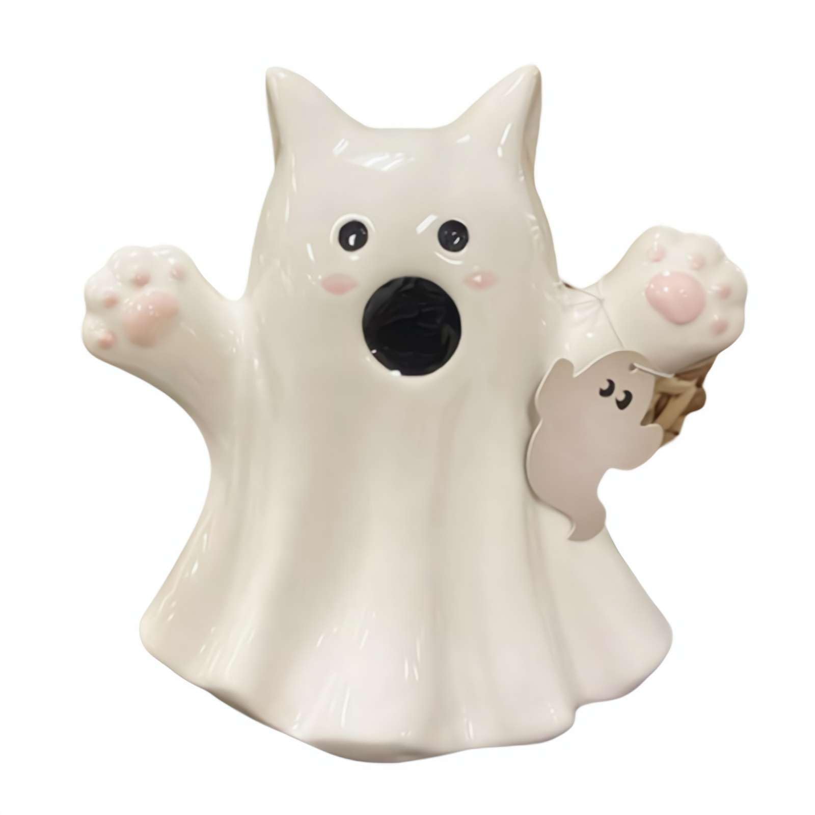 Halloween Kürbis Geist Statue 8x9cm - Süße Gruseldeko Aus Harz Für Tisch & Fensterbank