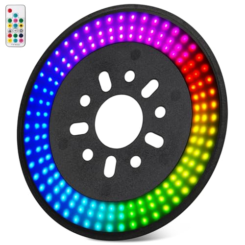 NKCELL POWER RGB Spare Tire Brake LED Light for Jeep Wrangler 2007-2018 JK JKU & 2018+ JL JLU, RGB Running Light + Red 3rd Third Brake Light LED Wheel Light High Mount Rear Tail Stop Light Accessories