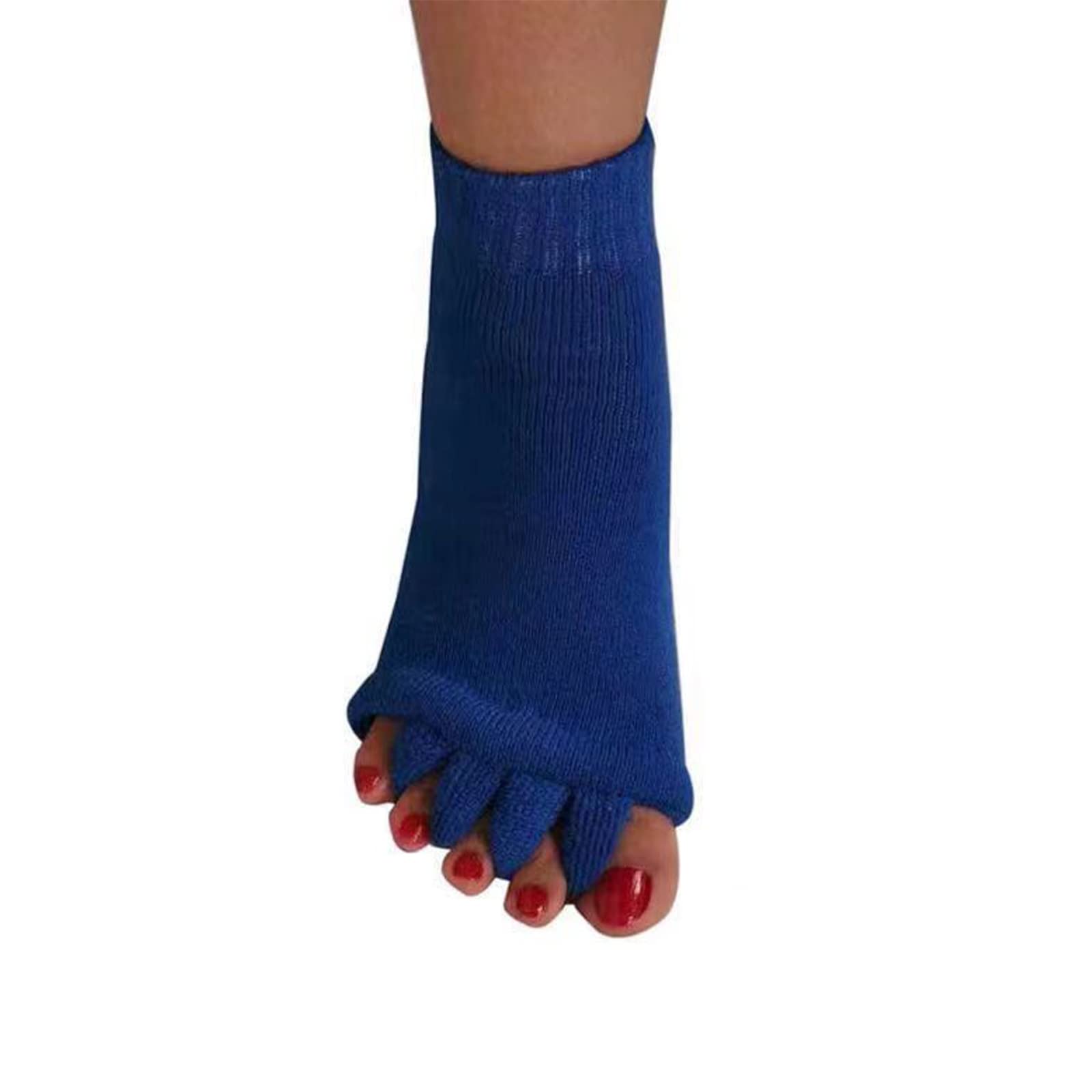 HydrothoticsHappy Feet Toe Separator Socks - Comfortable Alignment Socks – Washable Massage Socks – Prevent Foot Cramp and hammertoes (Royal blue)
