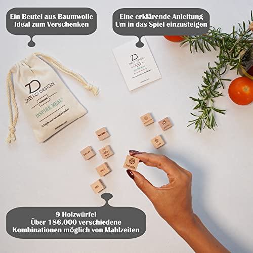 Inspire Meal® Engraved Wooden Cubes for Inspiration in the Kitchen Ideal for Batch Cooking Recipes for Your Personal Cookbook Gourmet Gift Kitchen Gift Meal with Friends - Image 4
