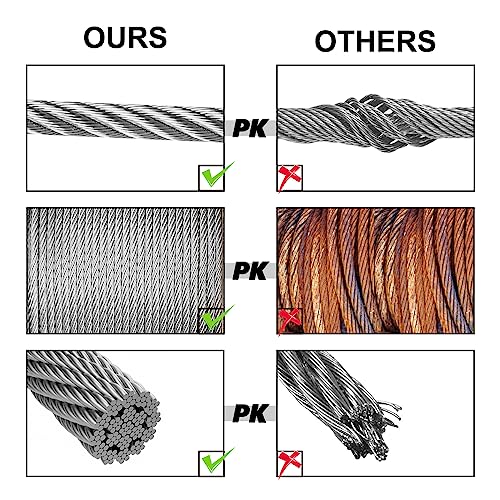 Cable de acero inoxidable 3/16 cuerda de alambre 150 pies resistente 7x19 6