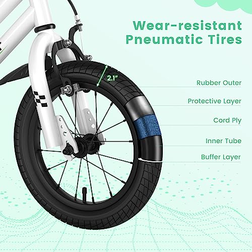 Image of BABY JOY Kids Bike, 12 14 16 18 Inch Boys Girls Bike for 3-8 Years w /Training Wheels, 20 Inch Children Bicycle for 8+ Teens w /Kickstand, Handbrake, Coaster Brake & Removable Basket, Sporty Bicycle