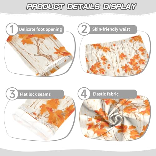 KLL Autumn Leaf on Old White Wooden Toddler Girls' Legging Stretchy Full Length Dance Pants Sports3