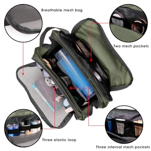 Image of WANDF Travel Toiletry Bag for Men, Small Dopp Kit for Toiletries