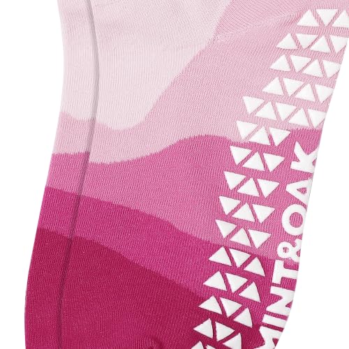 Image of Mint & Oak Pilates Socks with Grips for Women, Ankle Length Non-Slip Yoga Socks, Cotton Ideal For Yoga, Pilates, Gym, Workout, Cute Women's Gift