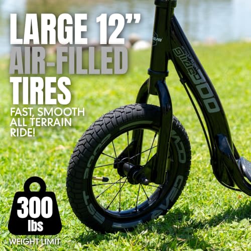 Image of Madd Gear Large Kick Scooter for Adults, Teens & Kids 8-12 with Kickstand - 12 inch Air-Filled Tires, Wide Deck, Lightweight Steel Frame - Metro Urban Glide 300