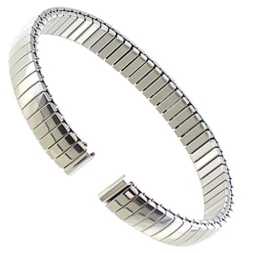 8mm Hirsch Shiny Stainless Steel Silver Tone Ladies Expansion Watch Band