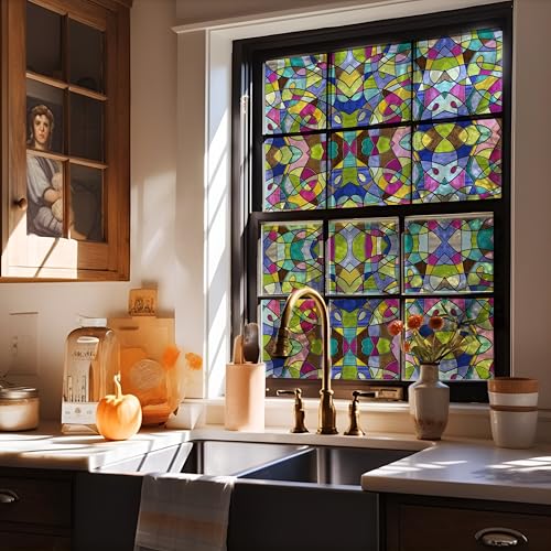 Película decorativa para ventanas estilo vidriera 43x200 cm miniatura 1