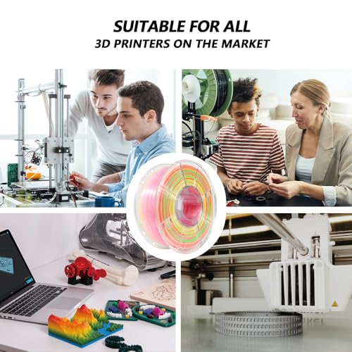Image of iBOSS Silk Triple Color PLA+ Filament, No Warp Enhanced Toughness PLA Plus 3D Printer Filament 1.75 + /- 0.02mm, Shiny Silk Texture, 1KG Spool (2.2 lbs), PLA PRO Peach Filament (Red Orange Green)