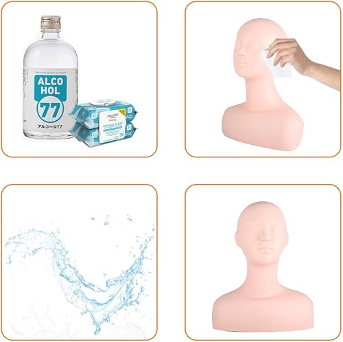 Miniatura 5 de Leopacat Cabezal de práctica de maquillaje multifunción, textura de piel de silicona, maniquí de estética facial para estudiantes de cosmetología,