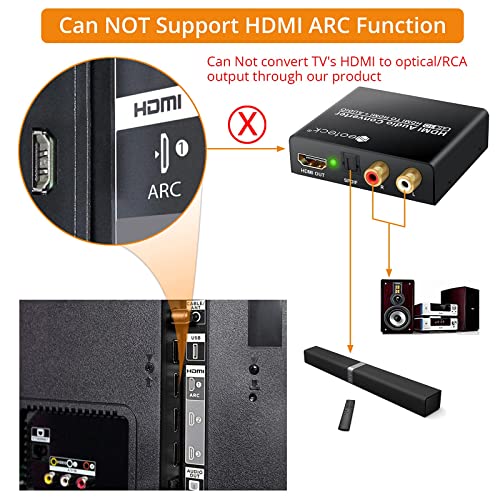 Neoteck HDMI Audio Splitter 4K 2160P HDMI zu optischen SPDIF Toslink & Chinch ✪ - 3