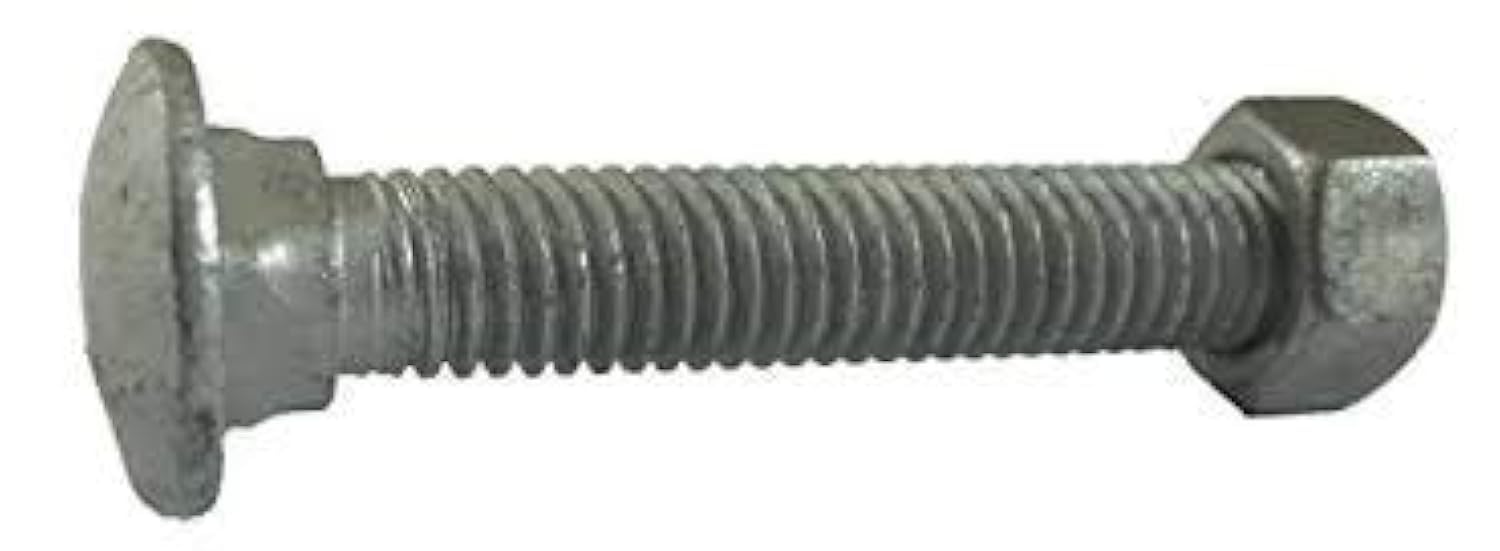3/8"-16 x 6-1/2" (25 Pack) Galvanized Carriage Bolt Kit Grade 307A, Includes 3/8"-16 Hex Nuts (25 pcs), Hot Dip Galvanized for Exterior Use by Fastener Depot
