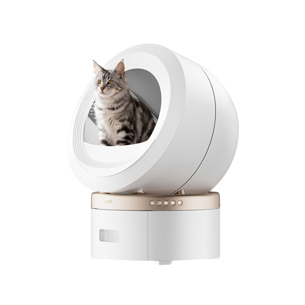 MOVA MeowgicPod LR10 Prime Akıllı Kedi Tuvaleti, 15 Güne Kadar Temizlik Gerektirmez, Çift Hazneli Sistem, Kolay Temizleme, Uygulama ile Uzaktan Kontrol