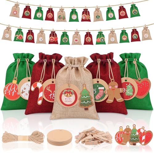 24 Stück Adventskalender zum Befüllen 18 X 13 cm Selbstgemachter...