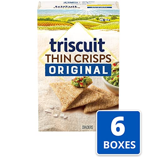Triscuit Thin Crisps Original Whole Grain Wheat Crackers, Vegan Crackers, 6 - 7.1 Oz Boxes #TOP1