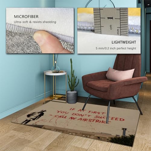 Tapis Banksy Graffiti Art Zone doux lavable antidérapant grand format sol - 5