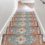OJIA Super Non-Slip Stair Treads for Wooden Steps Set of 15, 30"X8" Rubber Indoor Stair Runner Slip Resistant Stair Rugs Safety Mats for Dogs, Kids & Elders, Stairway Grip Carpet Step Treads