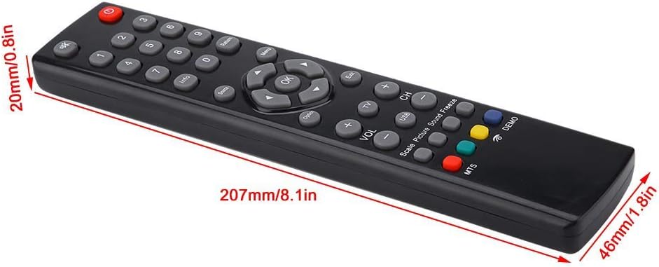 Diagram showing the dimensions of the FOSA remote control