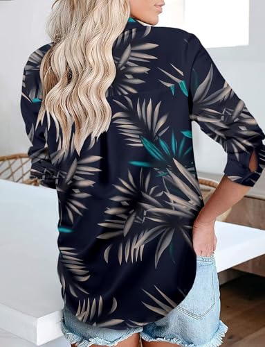 Image of Magritta Women's Shirts Fashion Casual Loose Fit Long Sleeve Button Down Lightweight Collared Blouse Tops