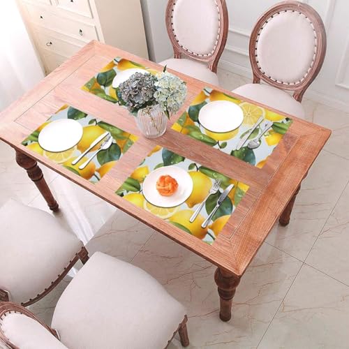 Sets de table PVC tissé résistant à la chaleur lavables pour décoration table cuisine rectangulaire