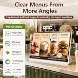 Pulpitowa tablica menu, wyświetlacz Full HD IPS, zaplanowane wyświetlanie, ekran reklamowy Android z CMS, dla herbaciarni/restauracji. 24in