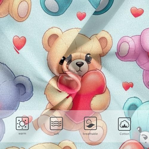 Toddler Girl Briefs, Cute Bears Red Hearts Girls' Cotton Brief Underwear, 2–8 Years3