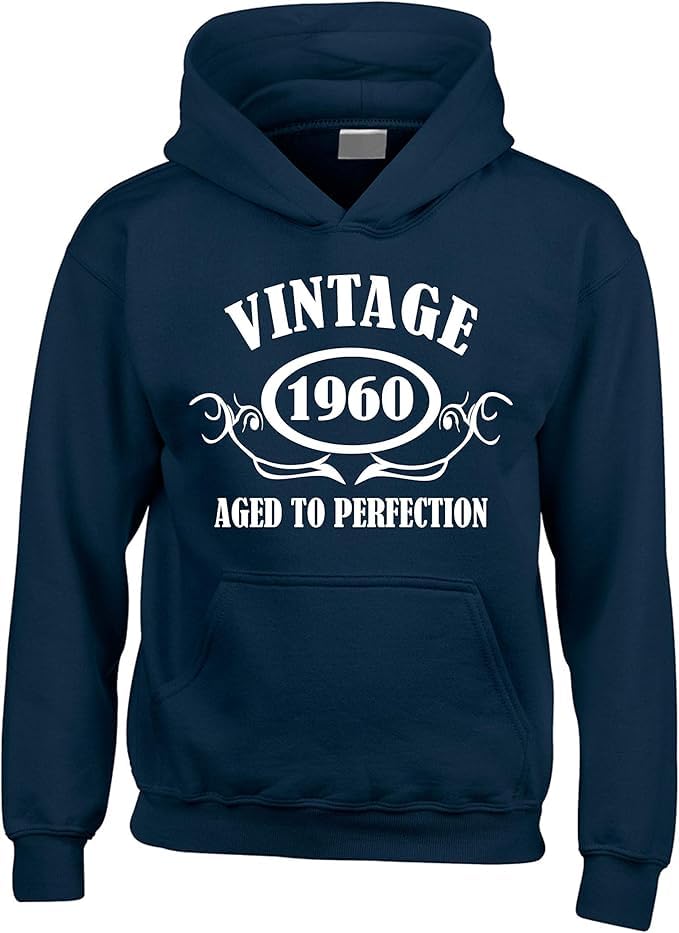 Sweat à capuche Vintage 1960 : confort décontracté en bleu pour vos sorties d'automne