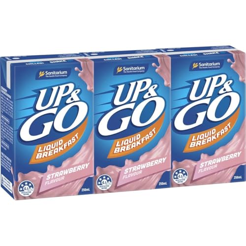 Sanitarium Up and Go Strawberry Flavour Liquid Breakfast 250 ml (Pack of 3)