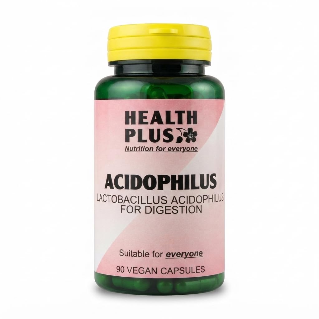 Health Plus Acidophilus : Lactobacillus Acidophilus Supplement : 90 Gelatin Free Capsules, in planet friendly 99% recycled pot