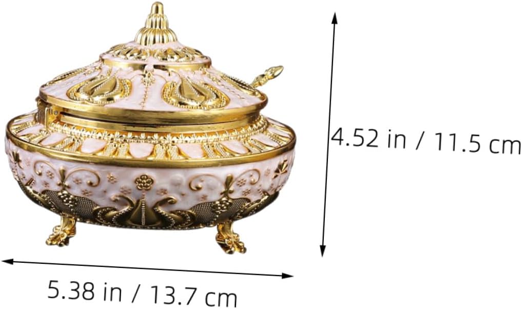 UKCOCO Classic Jar with Lid, Golden Metal Multi-compartment Kitchen Storage