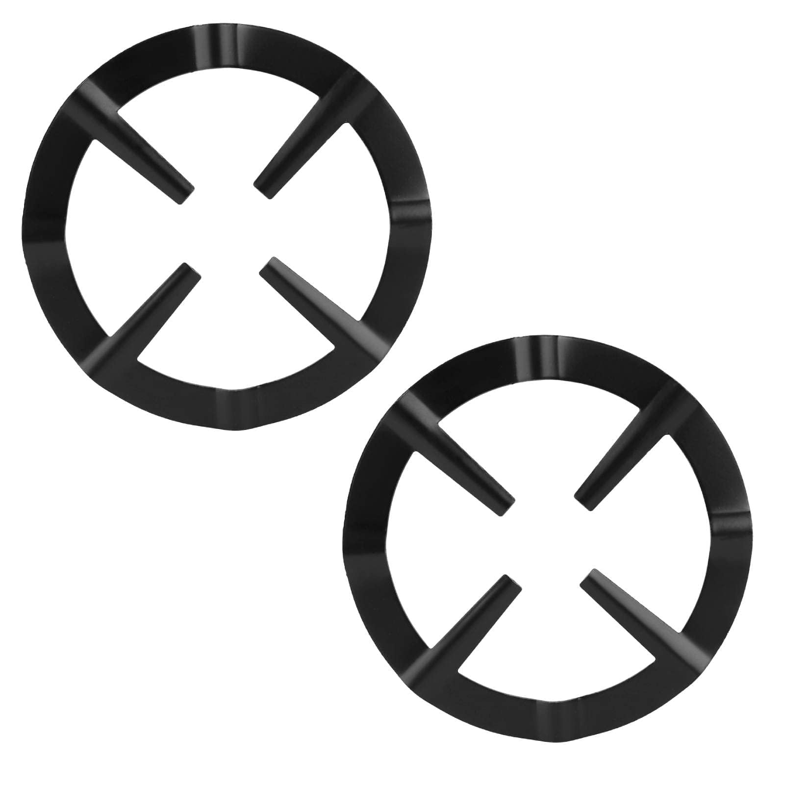 Beufee 2 Pack Black Moka Coffee Pot Shelf, Stainless Iron Wok Ring Pots and Pans Organizer, Round Stove Pot Holder Gas Range Support Rack, Kitchen