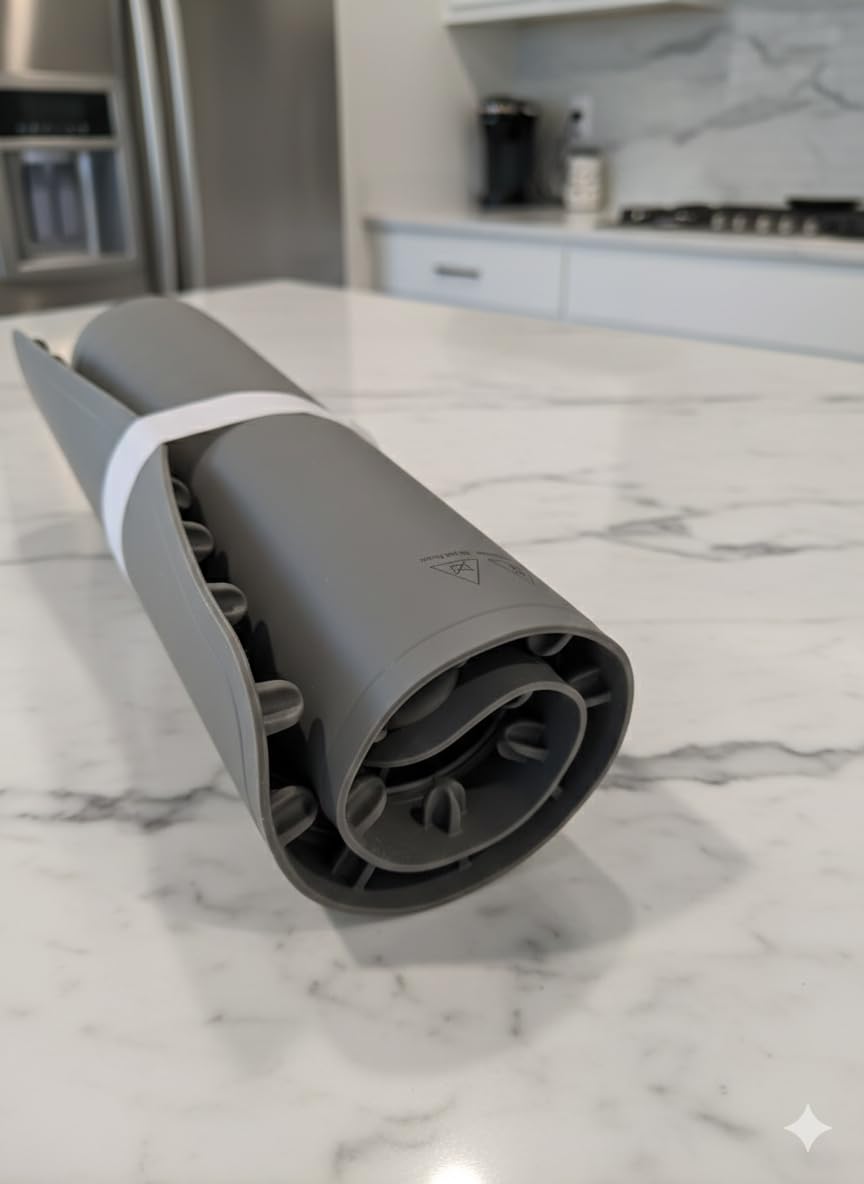 Plata 2.0 CELOX - Piastra riscaldante 500 W, arrotolabile e portatile, 6 posizioni da 60 a 120 °C, silicone flessibile, utilizzabile su timer, non si riaccende automaticamente, 60 x 40 cm + borsa.