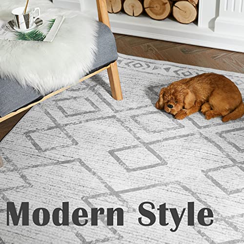 Jinchan Runner Rug 3X10 Moroccan Hallway Rug With Line Bohemian Kitchen Washable Runner Rug Modern Geometric Soft Rug Indoor Non Slip Carpet Bathroom Bedroom Grey #TOP3
