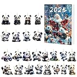 2025 Christmas Advent | 24 Tage 2D Panda Ornament Countdown Kalender 2025 | Niedlicher Anhänger Party Favors für Kinder Erwachsene Sammler Urlaub Wand Hof Tür Auto Outdoor