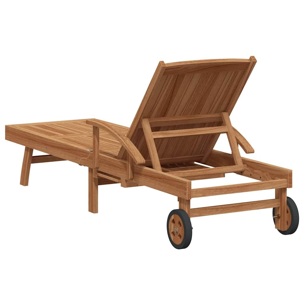 vidaXL Chaise Longue Marron 195 x 59 x 78,5 cm Bois de Teck Massif, Chaise Longue extérieure élégante, Fauteuil en Teck réglable, mobilier de Jardin Confortable, résistant aux intempéries