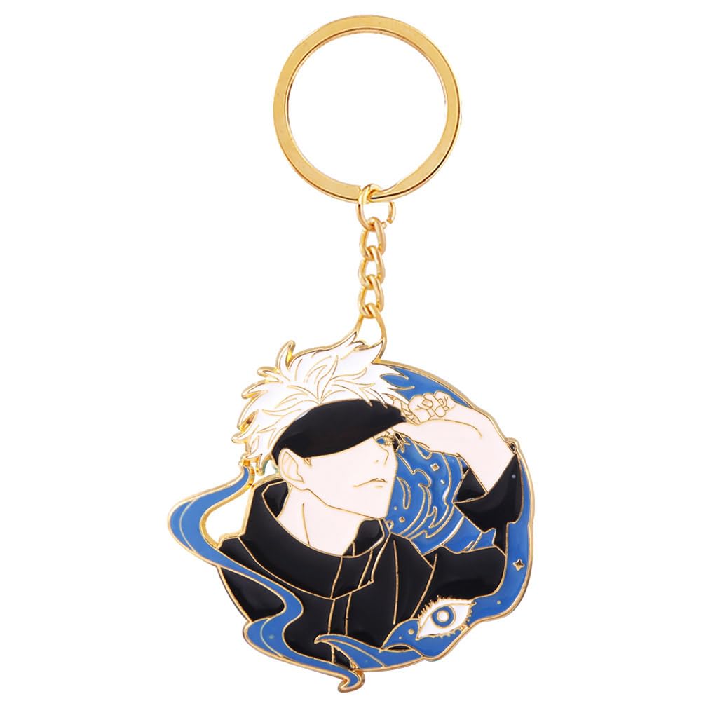 JJK Keychain Satoru - Anime Figure Enamel Key Pendant - Men Women Keyring Jewelry